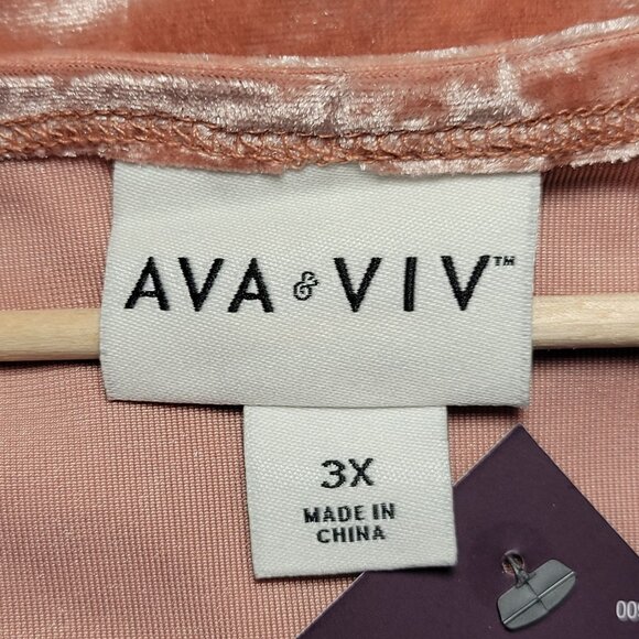 Ava & Viv Pink Velvet Cropped Top Sz 3X - Picture 4 of 7